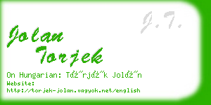 jolan torjek business card